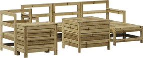vidaXL Set canapea de grădină, 7 piese, lemn de pin tratat