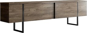 Comoda TV Luxe, nuc/negru, PAL/metal, 180x30x50 cm