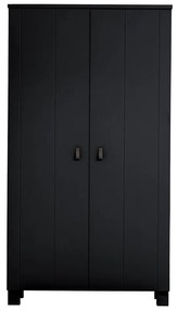 Șifonier negru din lemn de pin 111x202 cm Ties – WOOOD