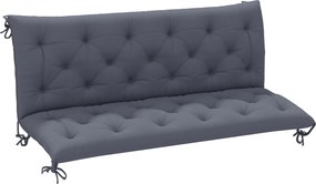 Outsunny Pernă de Grădină în Stil Modern Capitonat pentru Locuri de Ședere în Exterior cu 6 Curele, Pernă din Bumbac și Poliester, pentru Canapele și Balansoare, 150x98x8 cm, Gri Închis | Aosom Romania