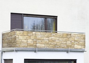 Husă de balcon cu un motiv decorativ din piatră - 500 x 85 cm