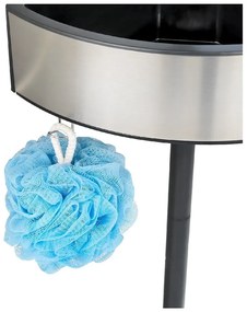 Raft telescopic pentru duș Wenko Prea Silver/Black, 27 x 20 cm