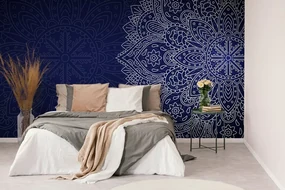 Tapet Mandala albastru închis