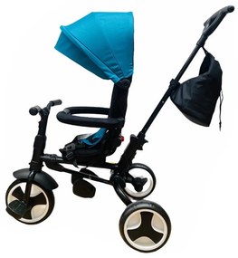 Tricicleta pliabila cu pozitie de somn si scaun rotativ, 1-4 ani, Albastru - TMR-40-albastru