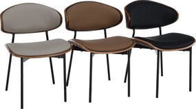 Scaun de sufragerie, bej/nuc/negru, MARSIA