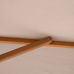 Outsunny Umbrelă de Grădină 2x3m Parasolar Impermeabil din Lemn Lacuit cu Copertină Detașabilă Gri | Aosom Romania