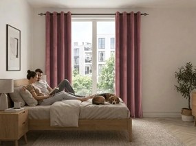 Draperie opaca ELVIO VELVET 140x250 cm, roz vechi. Agatat: Inele metalice