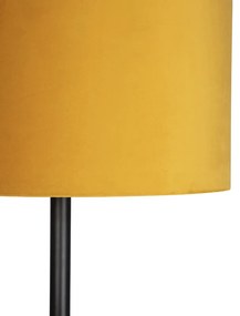 Lampă de podea Art Deco neagră cu umbră galbenă 40 cm - Simplo
