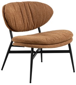 MAZZONI EXPORT SOPHIA Teracotă (material Apia 272)/cadru negru - FOTOLIU DE ODIHNĂ SCAUN PENTRU SALON/BIROU TAPIȚAT