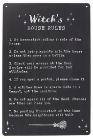 Placuta decorativa metal Regulile casei unei vrăjitoare