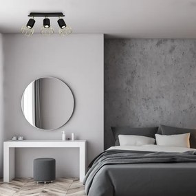 Spot DANTE 3xGU10/25W/230V negru/aurie