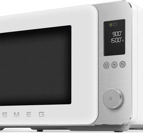 Cuptor cu microunde combinat cu aer cald SMEG Collezione MOC02WHMEU, 900 W, 27 l, 25 de programe, închidere lină, setări personalizate, alb mat