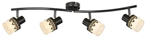 Lustra 4 spoturi design romatic LACEY negru/alb/crom 5344 RX