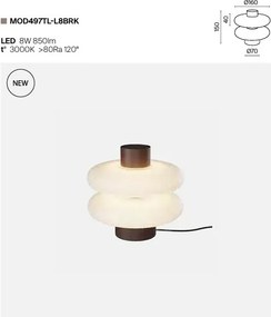 Mini Lampa de masa LED metal maro, sticla Nuvem