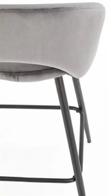 Scaun de bar H96 velvet gri