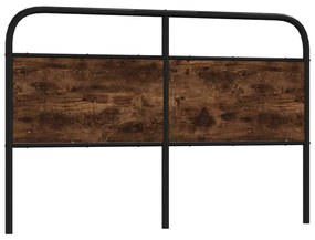 vidaXL Tăblie de pat de schimb stejar afumat 150 cm oțel și lemn prelucrat