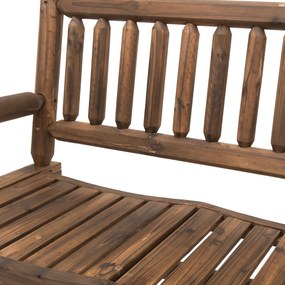 Outsunny Banca tip Leagan cu 2 locuri din Lemn de Brad, Design Rustic, pentru Exterior, 112x67x93cm, Greutate Maxima 250 kg