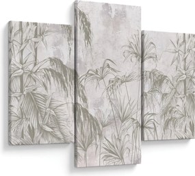 Tablou - Plante tropicale pe perete gri (90x60 cm)