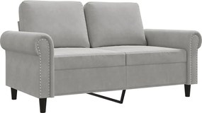 vidaXL Canapea cu 2 locuri, gri deschis, 120 cm, catifea