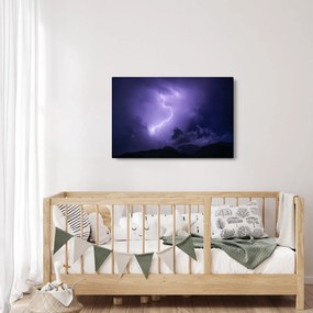 Tablou - cerul violet cu fulger (90x60 cm)