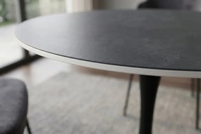 Masa rotunda bistro cu blat ceramic gri LYON 80cm