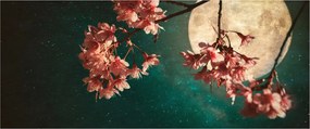 Tablou - Sakura în luna plină (120x50 cm)