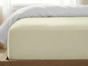 Cearsaf jersey cu lycra crem deschis 180 x 200 cm