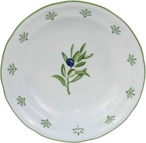 Farfurie adânca stil Mediterraneean verde , din portelan , "Oliv"