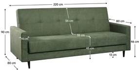 Canapea BALDO (verde). 1091636