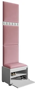 Mobilier pentru hol Leon 60 VII (Alb + piele ecologică Soft 017). 1059579