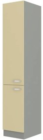 Dulap de bucătărie pentru alimente Kelyn 60 DK 210 2F (Crem lucios + gri). 1032760
