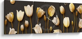 Tablou - Lalele - abstract (cu ceas) (90x30 cm)