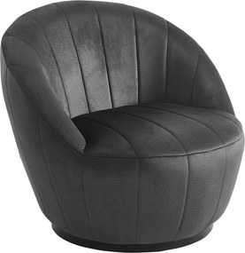 Fotoliu Rotativ – Design Modern și Confortabil, Material Textil, stofă Monolith Negru