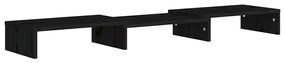 Stand pentru monitor, negru, 80x24x10,5 cm, lemn masiv de pin 1, Negru, 80 x 24 x 10.5 cm