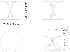 Măsuță laterală CORLEAONE 57,8x60 cm negru