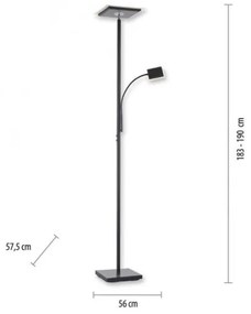 Lampadar LED dimabil HANS LED/21,5W/230V + LED/4W Leuchten Direkt 11710-18