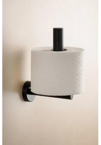 WENKO 24262100 - Suport pentru hârtie igienică BOSIO BLACK, 8 x 18 cm, inox/argintiu