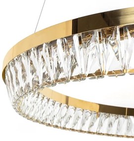 Lustra suspendata LED, Metal, Sticla, SAYOV 80 auriu