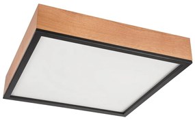 Plafonieră OAK SQUARE 4xE27/15W/230V 48x48 cm stejar/negru