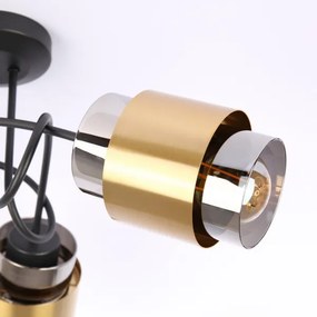 Lustră aplicată MILLEY 3xE27/40W/230V negru/alamă Globo 15560-3D