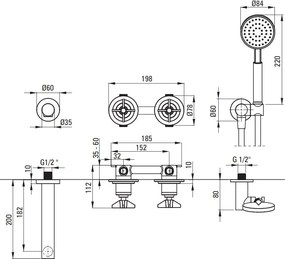Temisto - Baterie pentru Cadă (NAC_M9TQ) Finisaj din alamă