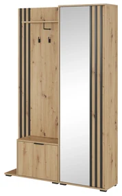 Dulap de haine Norris (Stejar artisan + negru). 1082855