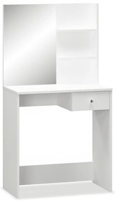 Masă de toaletă, pal, 75x40x141 cm, alb