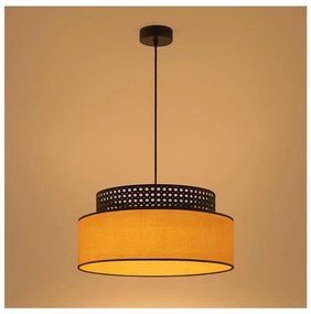Lustră pe cablu BOHO 1xE27/60W/230V negru/bej