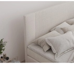 Pat boxspring bej cu spațiu de depozitare 160x200 cm Bergamo – Maison de Rêve