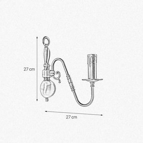 Aplica de perete clasic elegant din alama masiva Flemish