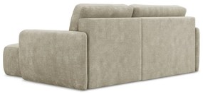 Colțar bej extensibil/cu spațiu de depozitare cu tapițerie din chenille (cu colț pe partea dreaptă/cu șezlong) Lilo – Makamii