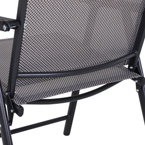 Set de 2 Scaune Pliabile Outsunny pentru Exterior,Otel si Textilen, Gri si Negru  | Aosom Romania
