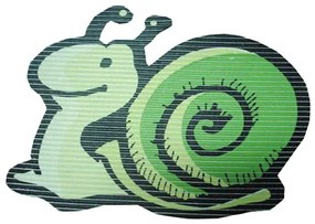 Covoras din spuma, forma melc, verde, 65x50 cm