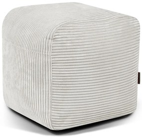 Fotoliu bean bag crem cu tapițerie din catifea reiată Plus 50 Lounge – SLOWDOWN